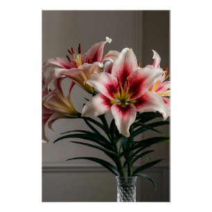 Autumn Lily in Full Bloom - Elegant  Poster