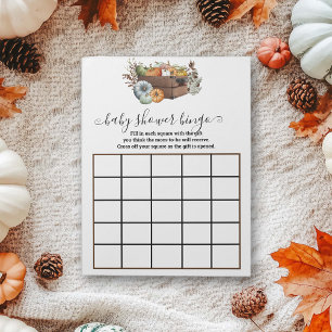 Autumn Little Pumpkin Baby Shower Bingo Game  Notepad