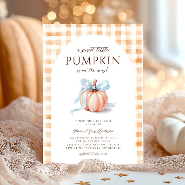 Autumn Little Pumpkin Baby Shower  Invitation (Creator Uploaded)