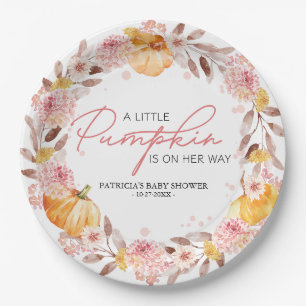 Autumn "Little Pumpkin" Baby Shower Personalised Paper Plate