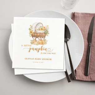 Autumn Little Pumpkin Neutral Baby Shower Napkin