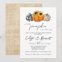 Autumn Little Pumpkin Sunflower Couple Baby Shower