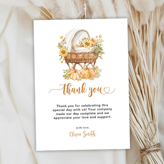 Autumn Little Pumpkin Thank You Card (Creator Uploaded)