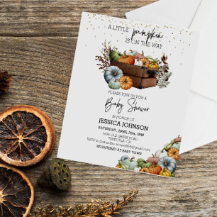 Autumn Little Pumpkin Watercolor Baby Shower 