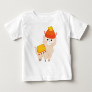 Autumn Llama, Cute Llama, Alpaca, Llama With Hat Baby T-Shirt
