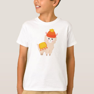 Autumn Llama, Cute Llama, Alpaca, Llama With Hat T-Shirt