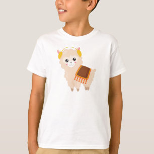 Autumn Llama, Cute Llama, Cute Alpaca, Ear Muffs T-Shirt