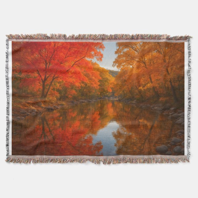 Autumn Lost Maples Throw Blanket - Fall Foliage  (Front)