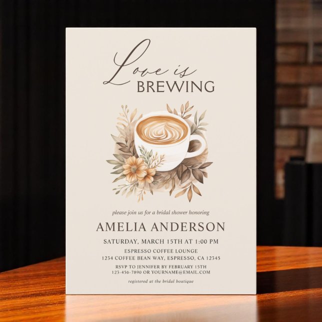 Autumn Love is Brewing Boho Fall Bridal Shower Invitation (Creator Uploaded)