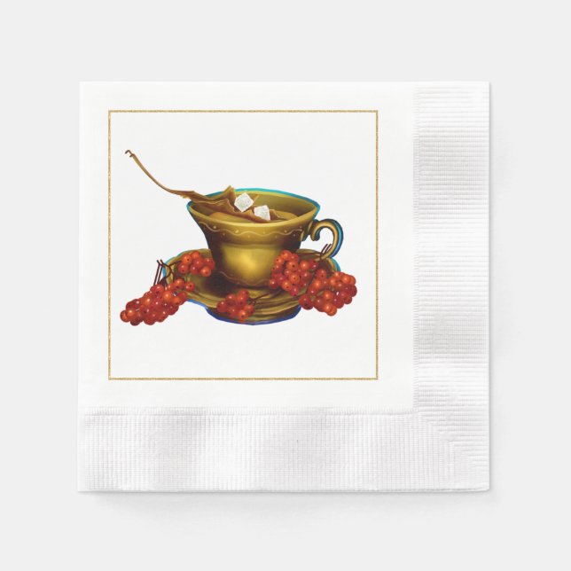 Autumn Luncheon Tea Napkin Paper Napkin (Front)