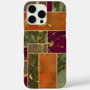 Autumn Luxury   Geometric Gold Jewel Tone Marble iPhone 16 Pro Max Case