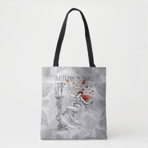 Autumn Magic Dancer Cymbals Redhead Nouveau Wicca  Tote Bag