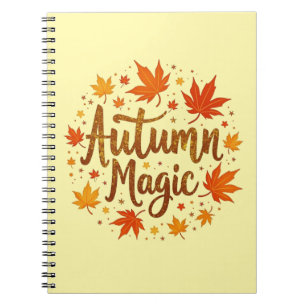 Autumn Magic Glitter Glow Personalized Notebook