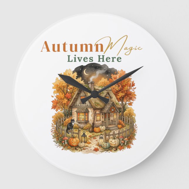 Autumn Magic Lives Here Large Clock (Front)