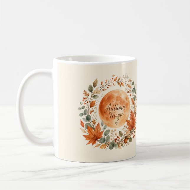 Autumn Magic Moon Botanical Coffee Mug (Left)