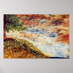 Autumn Magical Forest Landscape Illustration Poster