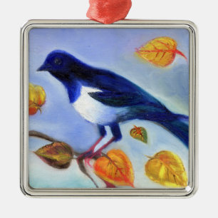 Autumn Magpie 2012 Metal Tree Decoration