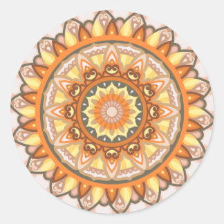 Autumn Mandala Boho Warm Fall Aesthetic Decal Classic Round Sticker