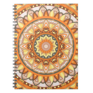 Autumn Mandala Cosy Boho Geometric Pattern Fall Notebook