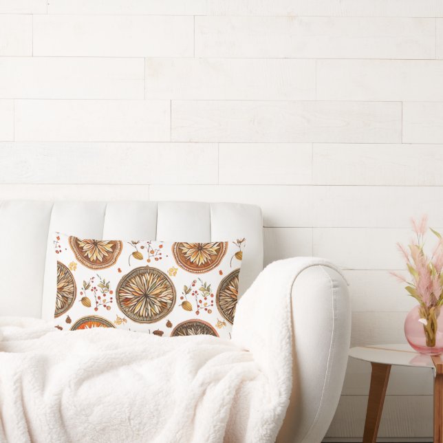 Autumn Mandala Pattern Lumbar Cushion (Couch)