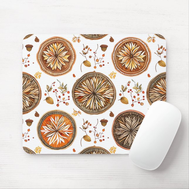 Autumn Mandala Pattern Mouse Pad (With Mouse)