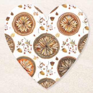 Autumn Mandala Pattern Paper Coaster