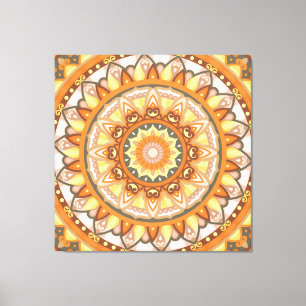 Autumn Mandala Warm Fall Autumn Boho Orange Cosy Canvas Print