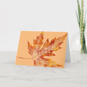 "Autumn Maple #1 On Orange" Country Greeting Card