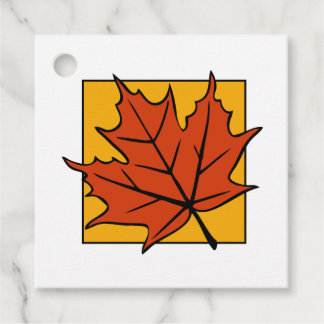 Autumn Maple Leaf Dark Orange Favour Tags