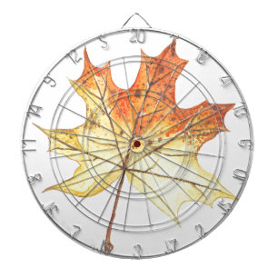 Autumn maple leaf dartboard