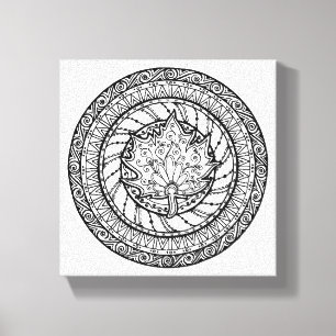 Autumn Maple Leaf Doodle 6 Canvas Print