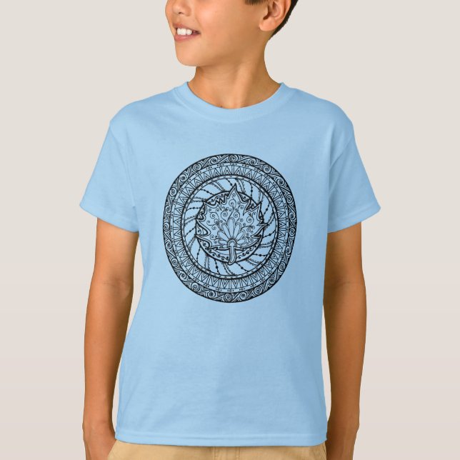 Autumn Maple Leaf Doodle T-Shirt (Front)