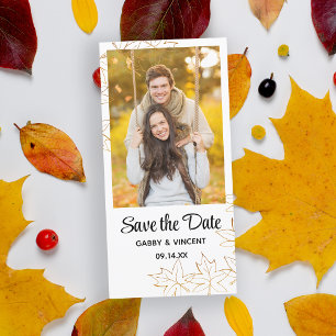 Autumn Maple Leaf Edge Wedding Save the Date