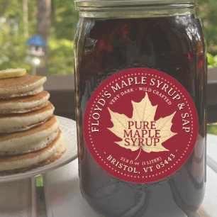 Autumn Maple Leaf Editable Maple Syrup Label