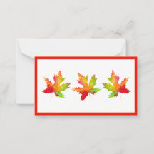 Autumn Maple Leaf Note Card
