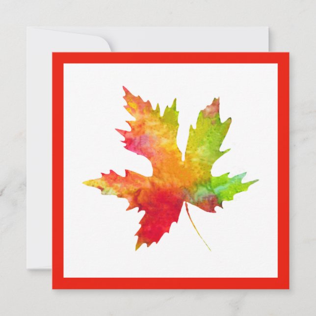 Autumn Maple Leaf Note Card (Front)