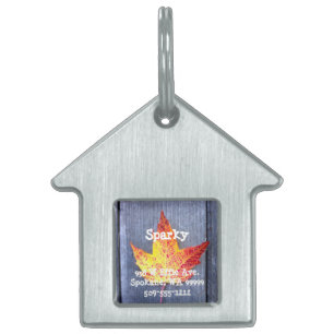 Autumn Maple Leaf Pet Name Tag