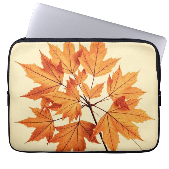 Autumn Maple Leaf Print: Fall Foliage Laptop Sleeve (Front)