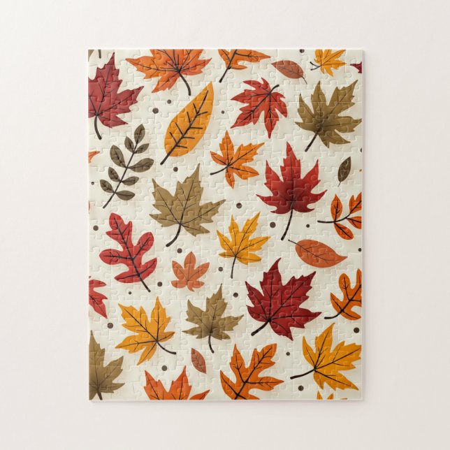 Autumn Maple Leaf Puzzle (Vertical)