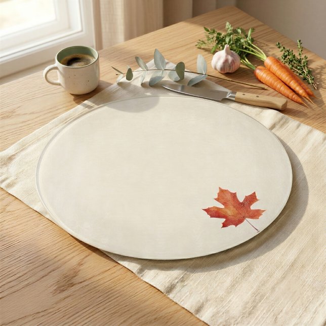 Autumn Maple Leaf Round Glass Cutting Board (Creator Uploaded)