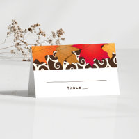 Autumn Maple Leaf Scrollwork Wedding