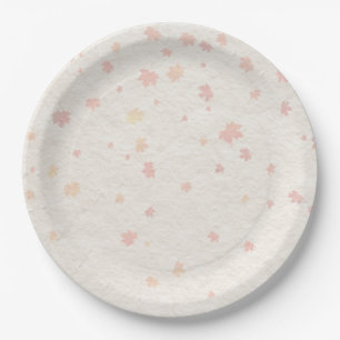 Autumn Maple Leaf Soft Orange & Yellow Design Paper Plate