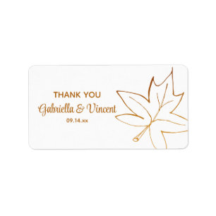 Autumn Maple Leaf Wedding Thank You Favour Tag