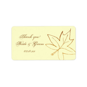 Autumn Maple Leaf Wedding Thank You Favour Tag