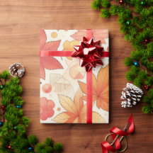 autumn maple leaf wrapping paper