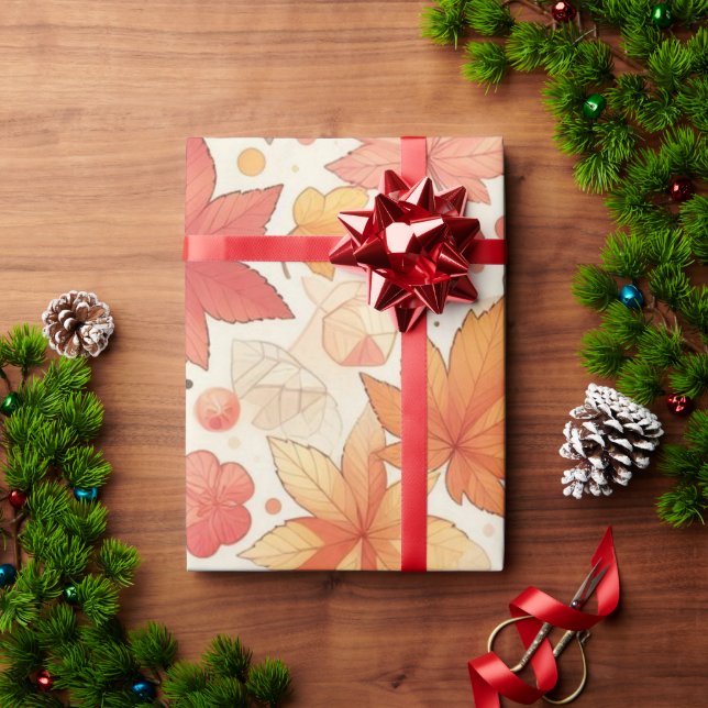 autumn maple leaf wrapping paper (Holiday Gift)
