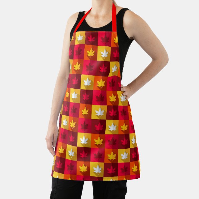 Autumn Maple Leaves Bright Apron (Insitu)