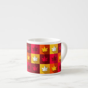 Autumn Maple Leaves Bright Patchwork Espresso Cup