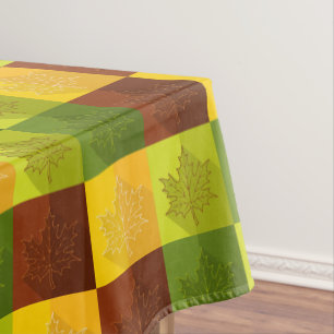 Autumn Maple Leaves, brown, gold, green Tablecloth