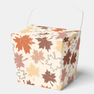 Autumn maple leaves earth tones favour box